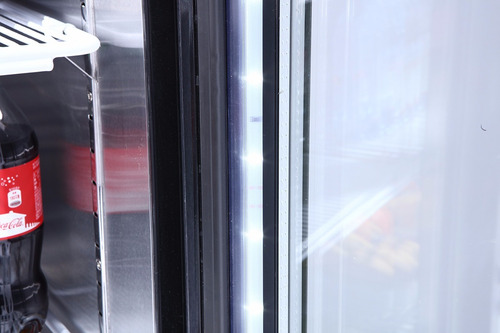 Heladera Exhibidora Vertical Gastronomica Acero Inox 600 Lts Color Gris