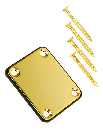 Gold Neck Plate Con Tornillos Para Guitarra Eléctrica