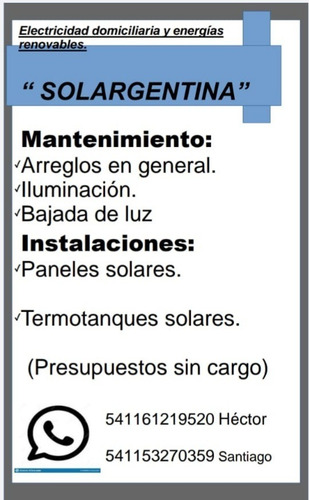 Imagen 2 de 2 de Trabajos De Electricidad Domiciliaria Y Energía Renovables