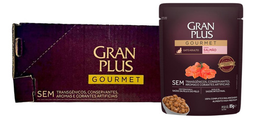 Sachê Para Gatos Adultos Salmão Caixa C/ 18un X 85g Granplus