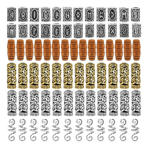 Runas Vikingas Huecas Barbas Anillos Nudo Joyería Para El
