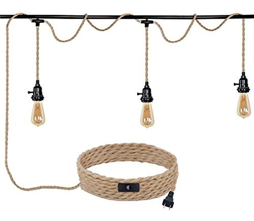 Conecte Las Luces Colgantes Con Cable Cuerda De Cáñamo Kit D