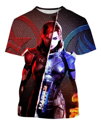 Mass Effect Camiseta Informal Para Hombre Con Estampado 3d