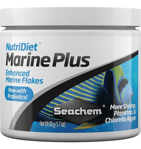 Ração Seachem Marine Plus Flakes 30g Nutridiet Probioticos