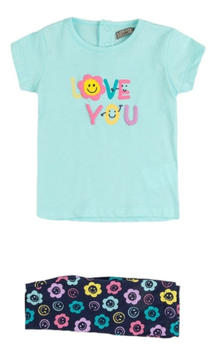 Conjunto De Camiseta Y Legging, Losan, 218-8015al Para Niña.