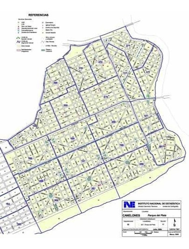 Parque Del Plata - Canelones - Mapa 45x30 Cm.