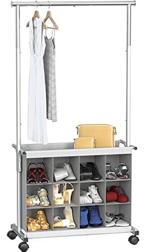 Perchero Simplehouseware Con Organizador De 16 Zapatos, Gris