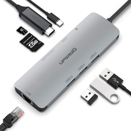 Adaptador Hub Usb C Multipuerto Para Macbook Pro Hdmi Sd 