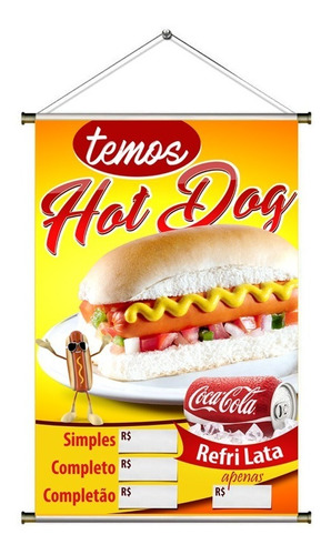Banner De Hot Dog E Refrigerante Com Foto  60x90cm