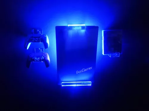 Base Ó Soporte De Pared Para Ps5 Con Led, Controles Y Juegos