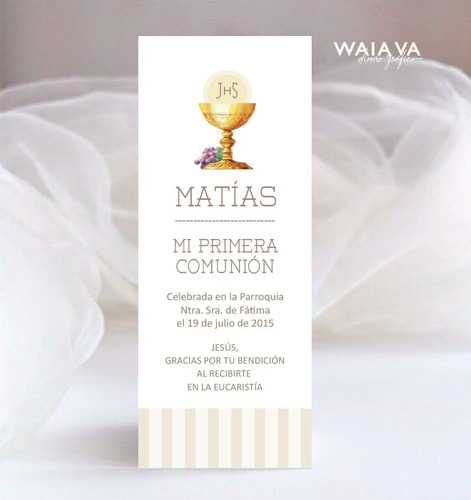 Imagen 9 de 9 de Tarjetas Primera Comunión Nenes Señalador X 3u