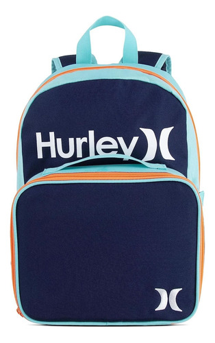 Set Mochila Y Lonchera Para Niños Hurley Colorblock Azul