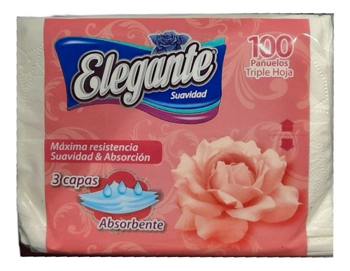 Imagen 2 de 8 de Pañuelos Tri/hoja Descartables Absorbentes Elegante X 20 Paq