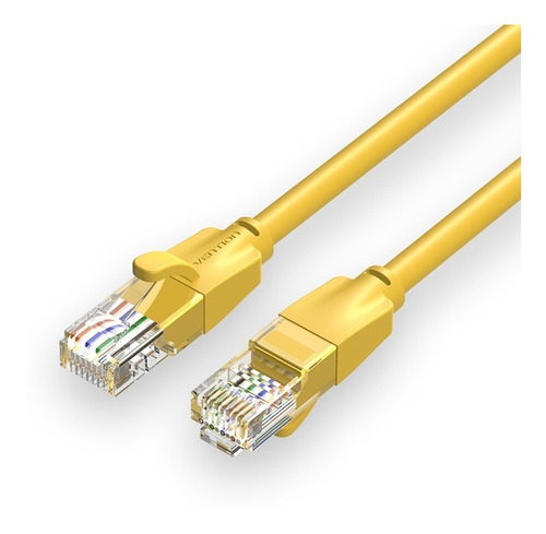 Cable de red Vention Cat6 Certificado - 1 metro - Reforzado - Premium Patch cord - UTP Rj45 Ethernet 1000 MBPS - 250 Mhz - cobre - Pc - Notebook - servidores - camaras seguridad - Amarillo - IBEYF