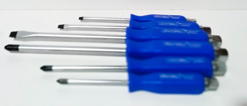 Chave de fenda de ponta plana Uyustools Deg-604 com alça de plástico ergonômica, pacote x 6 unidades
