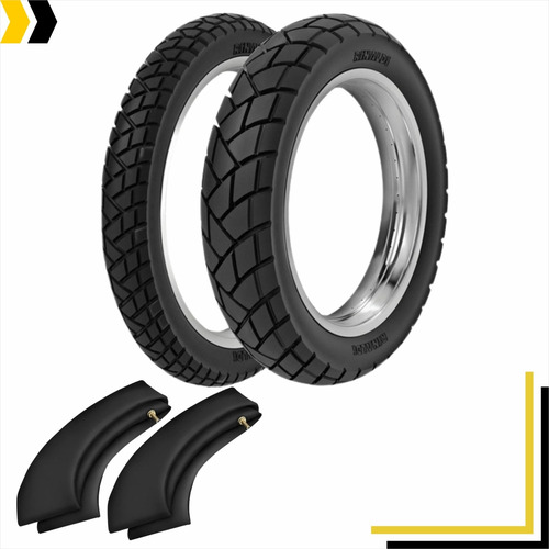 Pneu Rinaldi 120/80-18 E 80/90-21 R34 + Camara Rb18 E Ra21