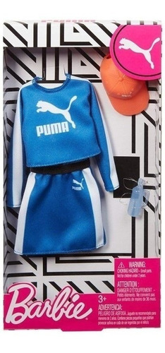 Imagem 2 de 3 de Barbie Roupas Acessórios Puma Azul Saia Ms