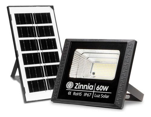 Refletor Solar Zinnia Zrs60, Led, 60w, Bateria 4000mah, Ip67
