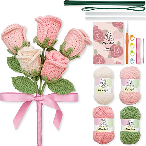 Lily's Lyric Kit De Ganchillo De Flores | Rosa Rosa | Tutori