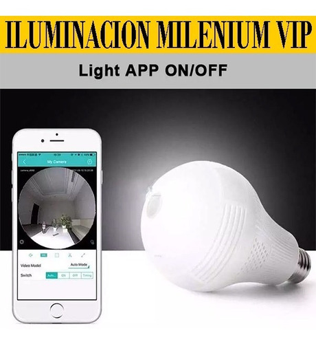 Imagen 4 de 8 de Foco Led Cámara Espía Ip 360 Wifi Monitoreo Celular Sguridad