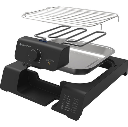 Imagem 3 de 6 de Churrasqueira Elétrica Cadence Compacta Portátil 110v 1800w