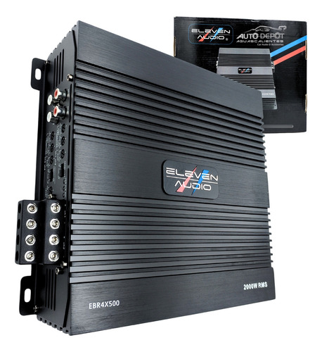 Amplificador Clase D 4ch 2000w Max Eleven Audio Ebr4x500 Color Negro