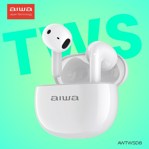 Imagen 6 de 6 de Audífonos Aiwa Inalambrico Tactil In-ear Bluetooth 5.3 Twsd8 Color Blanco Color de la luz Blanco