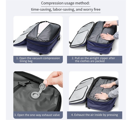 Mochila Extensible De 60 Litros Con Aspirador Con Luces