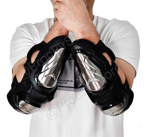 Imagen 3 de 5 de Rodilleras Canilleras Metalizada Con Coderas Kit Proteccion