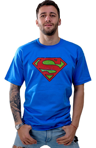 Remera Superman Logo Clasico Con Estampado Especial