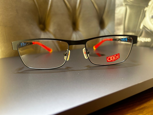 Armazón Oftálmico Oggi Original Diseño Metalico Ligero Rojo