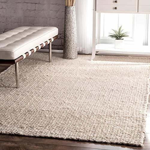 Nuloom Hailey Alfombra De Yute Tejida A Mano, 5' X 8', Off-