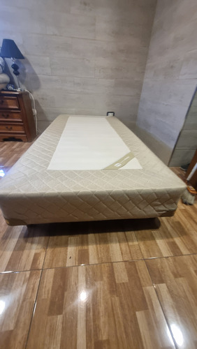 Base Somier Simmons 1 Plaza 1,90x0,90 Crema (Usado)