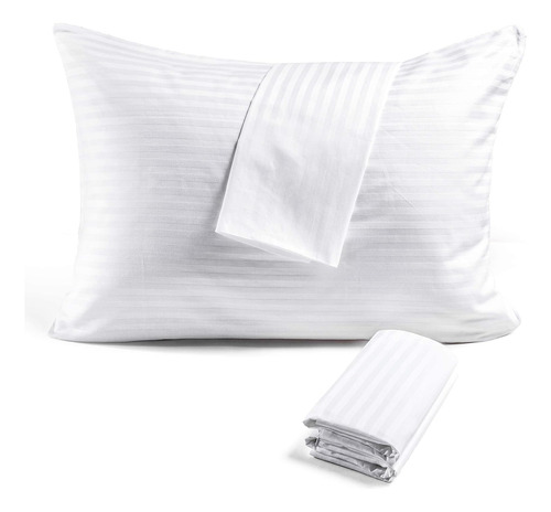 Funda Protectora De Almohada Con Cremallera 100% Algodón 4 U
