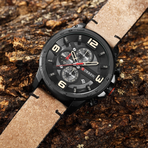 Relógio Masculino Curren 8288 Pulseira Couro Original