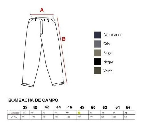 Bombacha De Campo Pantalón Talles 38/56 Disershop