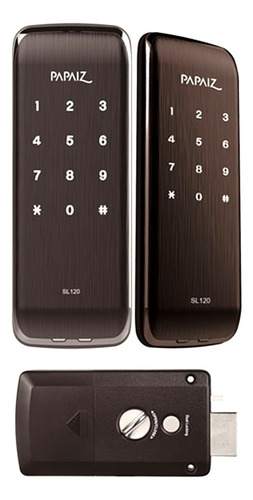 Fechadura Eletrônica Smart Lock Sl120 Preto Fosco Sobrepor