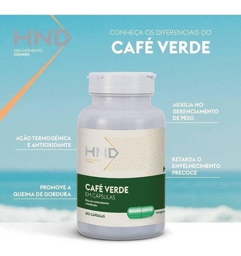 Imagem 2 de 9 de Café Verde Termogênico Hinode 120 Cápsulas 100% Original