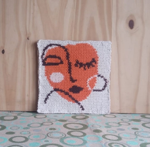 Paño Cuadro/tapiz Silueta Rostro Mujer. Tamaño Mediano