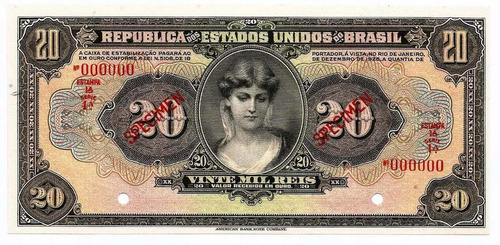 Rc0580 R185s 20 Mil Réis Specime 1927 Mocinha