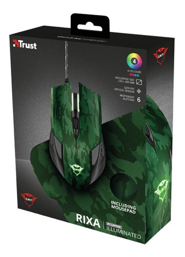 Trust Gxt 781 Rixa Camo Gaming Mouse & Mouse Pad