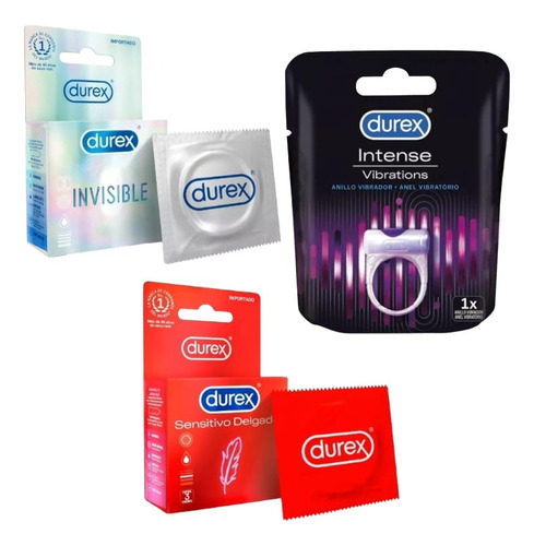 Anillo Durex Vibrador Intense + Preservativos Inv Y S.d