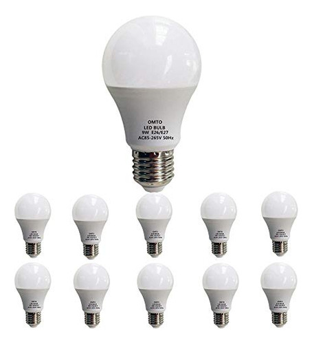 Bombilla Led Esmerilada Omto E26/e27 A19 De 9 W (equivalente