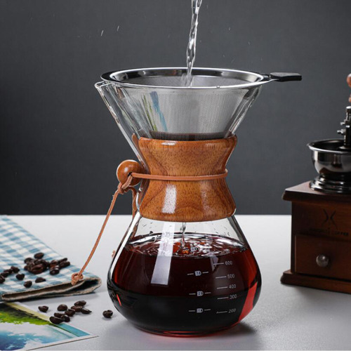 Transparente Vierte Sobre La Cafetera De Vidrio Con Filtro