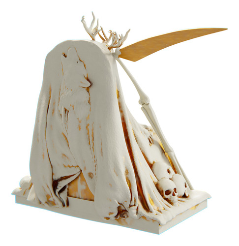 Estátua Imagem Hela - Hel Deusa Do Reino Dos Mortos Cor Cor Mármore Dourado