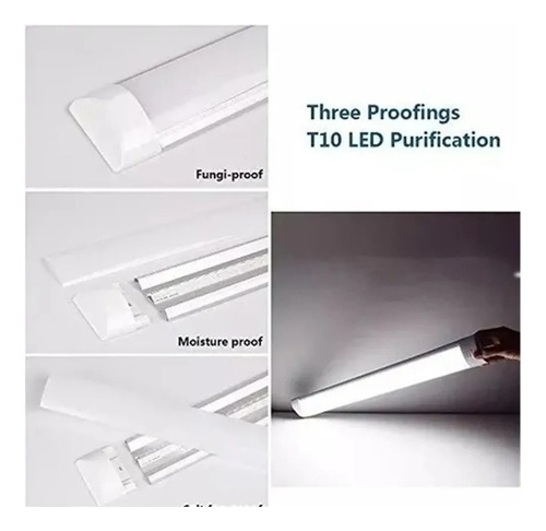 Foco Led Tubo Plano Iluminacion Luz 36w Canaleta 120cm /f096