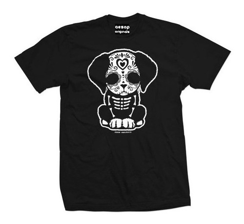 Playera Camiseta Dia De Muertos Perro Catrina Esqueleto Unsx