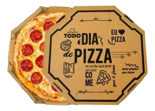 Kit 100 Caixa De Pizza 40 Cm Basic Delivery Pizzaria Cor Marrom-claro