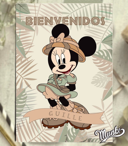 Kit Imprimible Minnie Rosa Safari Personalizado Munki