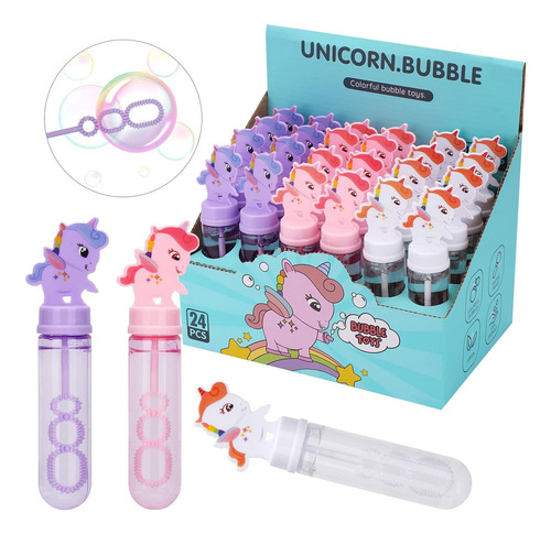 Burbujas Burbujeros Unicornio Para Niñas 100 Ml 24 Piezas Color Mixto Al Azar